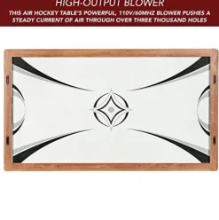 Hathaway Midtown 72-in Air Hockey Table LED Scoring Cherry Finish White Oak