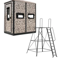 Hawk Double Hunting Box Blind with 10ft Elite Tower Multi