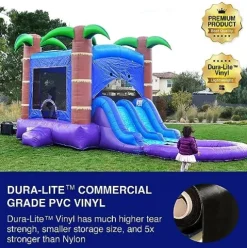 HERO KIDDO Enchanted Forest Bounce House Water Slide with Pool