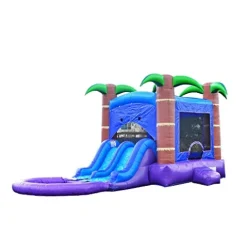 HERO KIDDO Enchanted Forest Bounce House Water Slide with Pool