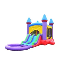 HERO KIDDO Jelly Bean Castle Bounce House Water Slide Combo Purple/Yellow/Green/Red/Blue