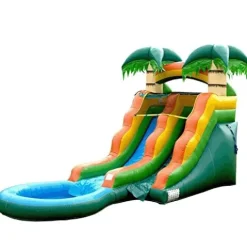 HERO KIDDO Summer Breeze Green Water Slide with Splash Pool for Kids 5-12 and Adults – Commercial Grade (with Blower)