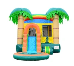HERO KIDDO Tropical Breeze Bounce House Water Slide Green