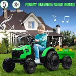 Hetoy 24V Kids Ride-On Tractor Excavator Bulldozer Green