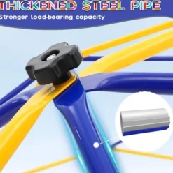 Hipicute 10FT Climbing Dome Jungle Gym with Hammock & Swing Yellow/Blue