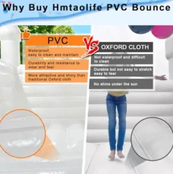 Hmtaolife Inflatable Large White Bounce House 13x13x10FT with 950W Air Blower