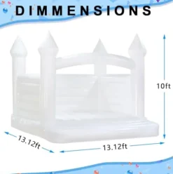Hmtaolife Inflatable White Bounce House with Air Blower