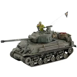 HOOBEN 1/16 M4A3E8 Fury Sherman Tank with Camouflage & Figure Dark Green
