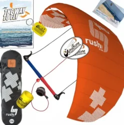 HQ4 HQ Rush V Pro 350 Trainer Power Kite DVD Bundle with Decals, Key Chain & Koozy