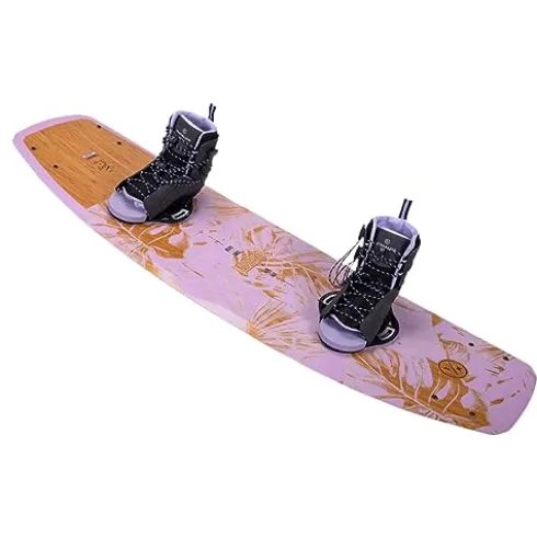 Hyperlite Prizm Womens Wakeboard 139 W/Syn Bindings Blue/Wood Grain 139cm/(4-8.5)