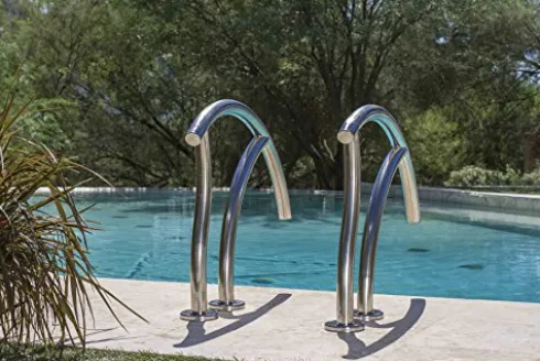 Inter-Fab Economy Stainless Steel Pool Grab Ladder Pair Designer Rails Stainless