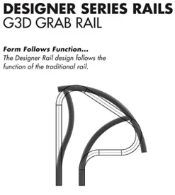 Inter-Fab Stainless Steel Grab Rail Ladder Pair Swimming Pool Handrail Stainless