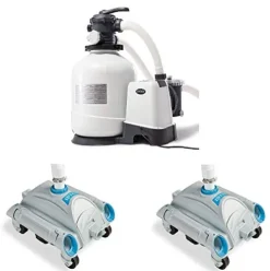 Intex 3000 GPH Above Ground Pool Sand Filter & Automatic Pool Cleaners Set