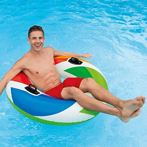 Intex Inflatable Color Whirl Tube Pool Raft with Handles 24 Pack