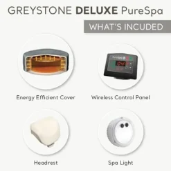 Intex PureSpa Plus 4 Person Inflatable Square Hot Tub Gray with Headrest Pillow 4 Pack