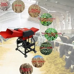 INTSUPERMAI 4-Blade Hay Cutter Pulverizer Grass Crusher Red and Black