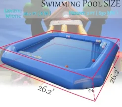 INTSUPERMAI Blue Inflatable Above Ground Pool 26.2×26.2×2ft with 110V Blower