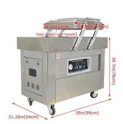 INTSUPERMAI Commercial Two Chamber Vacuum Sealer Stainless Steel Silver