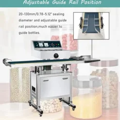 INTSUPERMAI Continuous Induction Jar Sealer 0.79″-5.12″ with 48 Premium Chalkboard Labels 220V