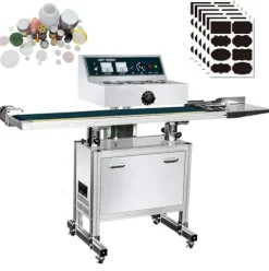 INTSUPERMAI Continuous Induction Jar Sealer 0.79″-5.12″ with 48 Premium Chalkboard Labels 220V