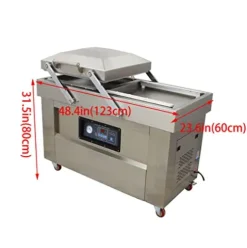 INTSUPERMAI Two Chamber Vacuum Sealer Stainless Steel Food Packaging Machine 21.8inch