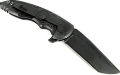 Jake Hoback Knives A8 Slimline Folder Knife Black Titanium Handle Black Blade