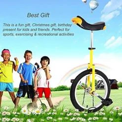 JINCAN Unisex Beginner Unicycle 18 Inch with Anti-Skid Tires