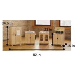 Jonti-Craft TrueModern Play Kitchen 4 Piece Set Brown