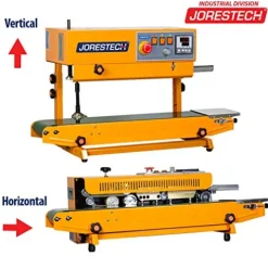 JORESTECH Industrial Continuous Band Sealer for Plastic & Laminated Bags with Digital Temperature Control Orange