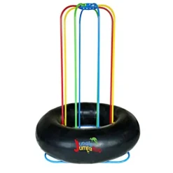 Jungle JumpaRoo Trampoline Play Set with Swing Bar Large Red/Green/Yellow/Blue
