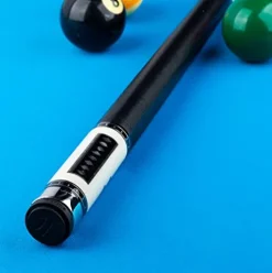 KATANA KAT01 Pool Cue Cream Stained with Smoke Pearlite and Black_Rectangles Smoked Stacked Diamonds 20oz Cream and Smoked Black