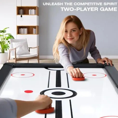 KEIKI 72″ LED Air Hockey Table with Electronic Score System