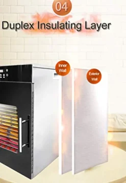 Kolice Commercial High Capacity 32-Tier Dried Fruit Machine Stainless Steel