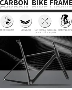KOOTU Carbon Road Bike 700C Wheels Commuter Bicycle Grey