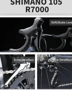 KOOTU Carbon Road Bike 700C Wheels Commuter Bicycle Grey