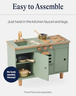 Lalo Play Kitchen Toddler Playset Birch Wood Sage