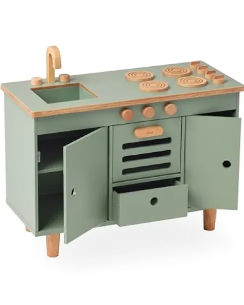 Lalo Play Kitchen Toddler Playset Birch Wood Sage