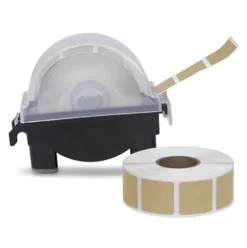 Law Roll of 1000 7/8″ Square Target Pasters with Plastic Dispenser Buff