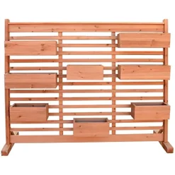Leisure Season Vertical Garden Wall Planter Medium Brown