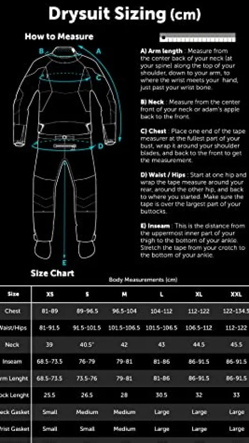 Level Six Emperor Dry Suit Crater Blue L