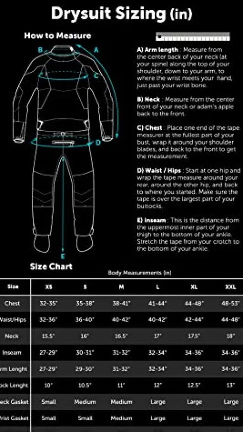 Level Six Emperor Dry Suit Crater Blue L