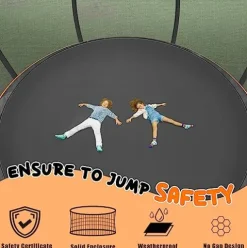 Liyarya Outdoor Trampoline with Basketball Hoop Orange