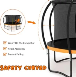 Liyarya Outdoor Trampoline with Basketball Hoop Orange