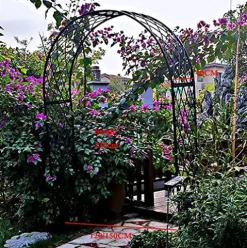 LJHSS Metal Garden Arbor Wedding Arch White