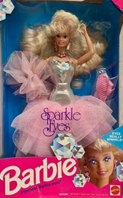 Mattel Barbie 1991 Sparkle Eyes 2482 Silver