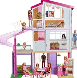 Mattel Barbie Dreamhouse Dollhouse with Pool, Slide, Elevator, Lights, Sounds & 70+ Accessories Pink