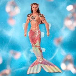 Mattel Barbie Signature King Ocean Ken Merman Doll 12″ Pink/Orange
