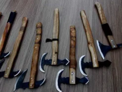 Mega Blades Lot of 8 Damascus Steel 17” Hand Forged Woodsman Axes