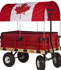 Millside Wooden Covered Wagon with Pads Red