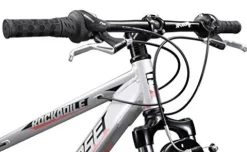 Mongoose Rockadile Kids Hardtail Mountain Bike 24-Inch 21-Speed Silver